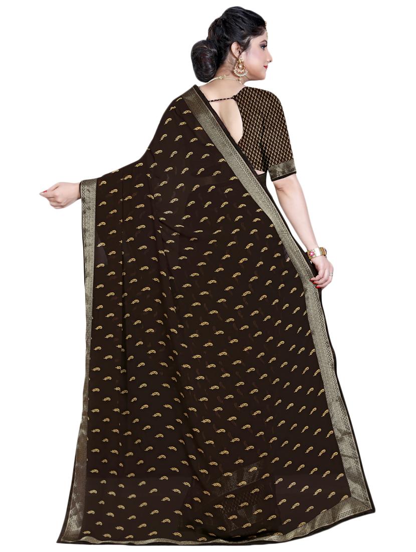 paisley printed saree with blouse - 16460065 - Zoom Image - 2