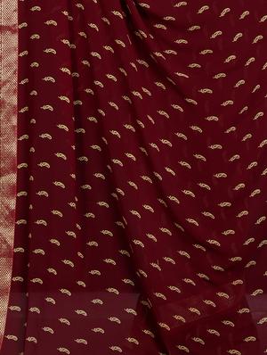 paisley printed saree with blouse - 16460066 - Standard Image - 5