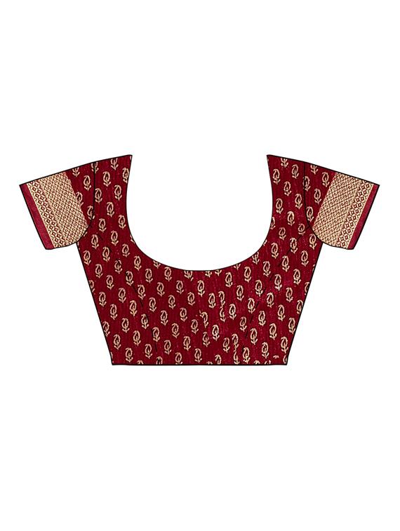 paisley printed saree with blouse - 16460066 - Zoom Image - 4