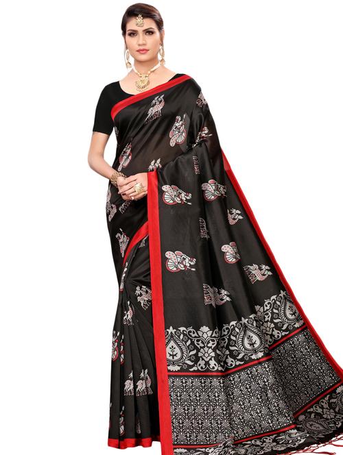 conversational printed saree with blouse - 16460144 - Very Small Image - 1