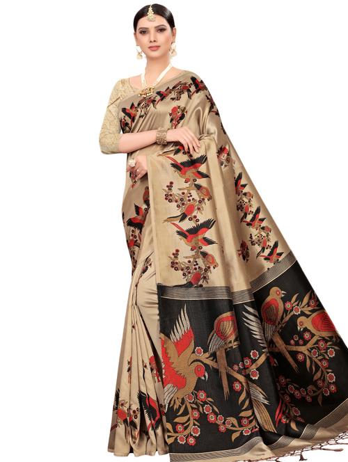 conversational printed saree with blouse - 16460167 - Standard Image - 1