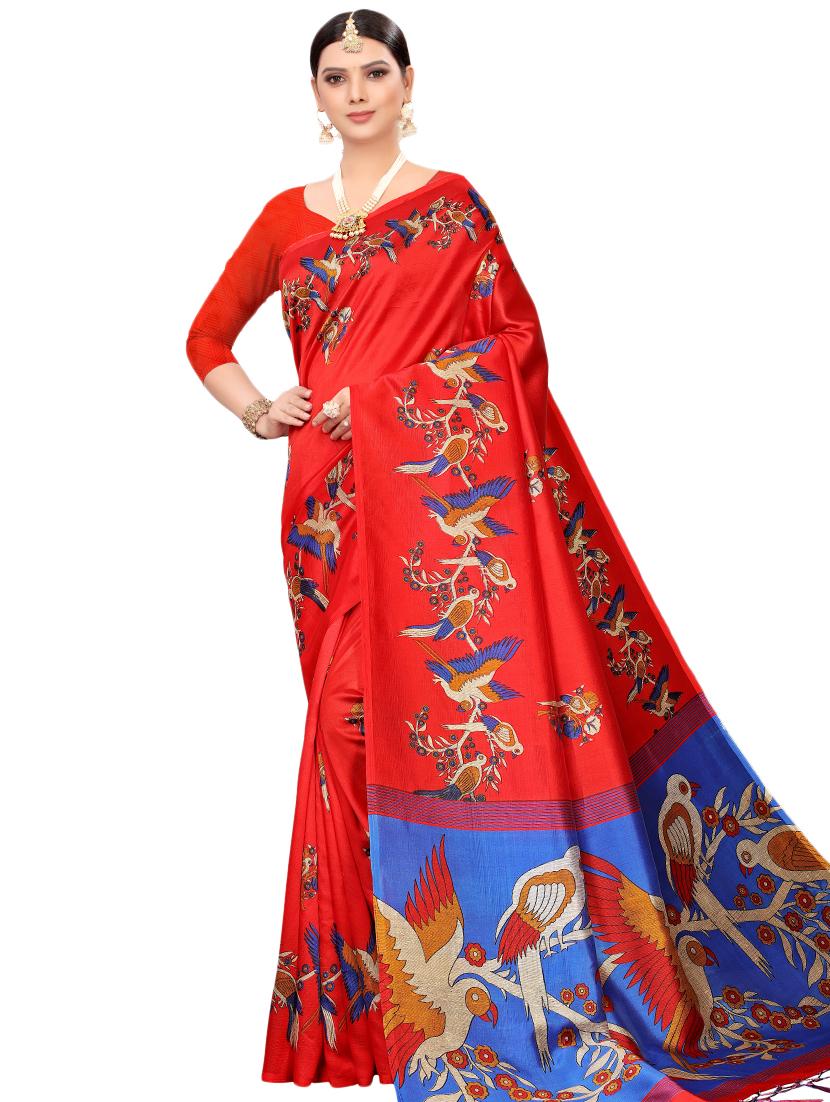 conversational printed saree with blouse - 16460174 - Zoom Image - 1