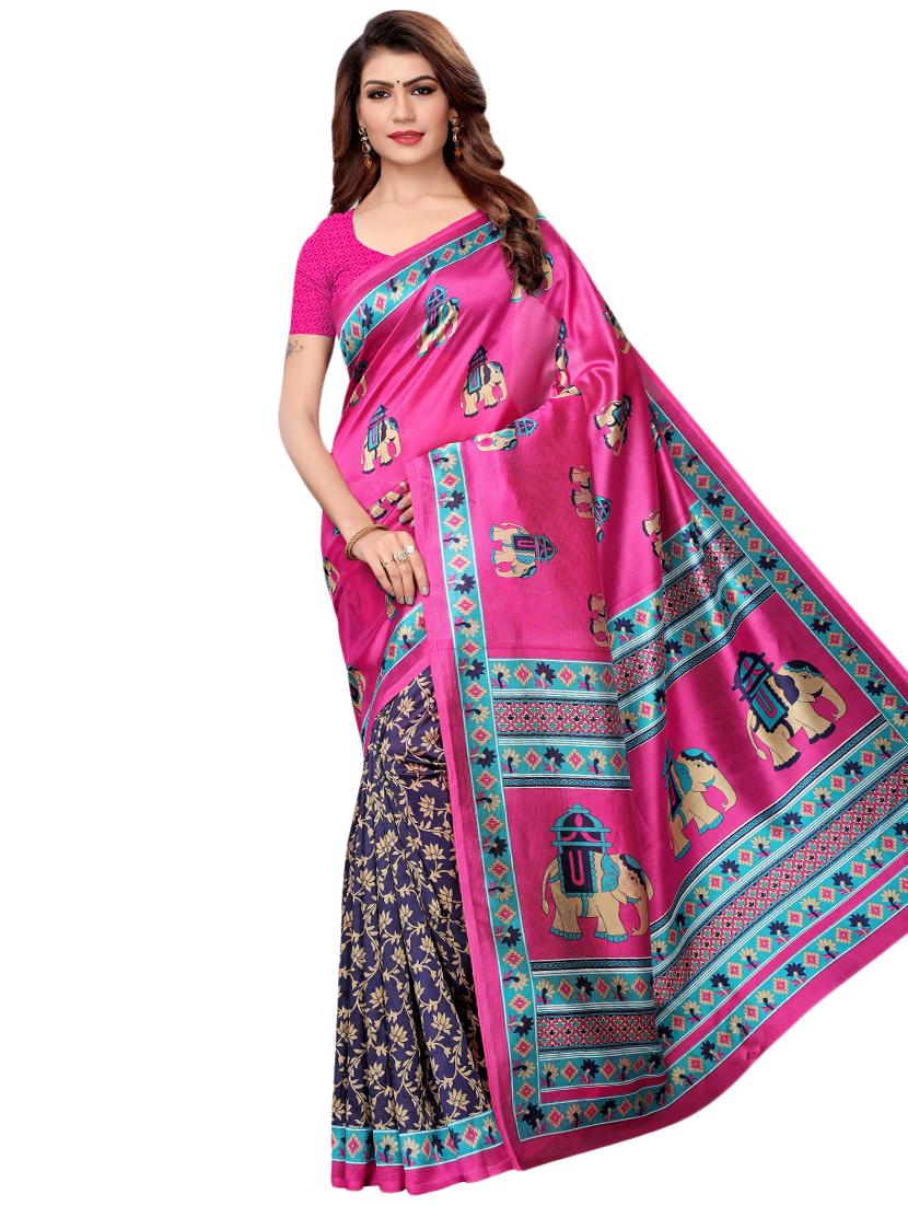 conversational printed saree with blouse - 16460190 - Zoom Image - 1