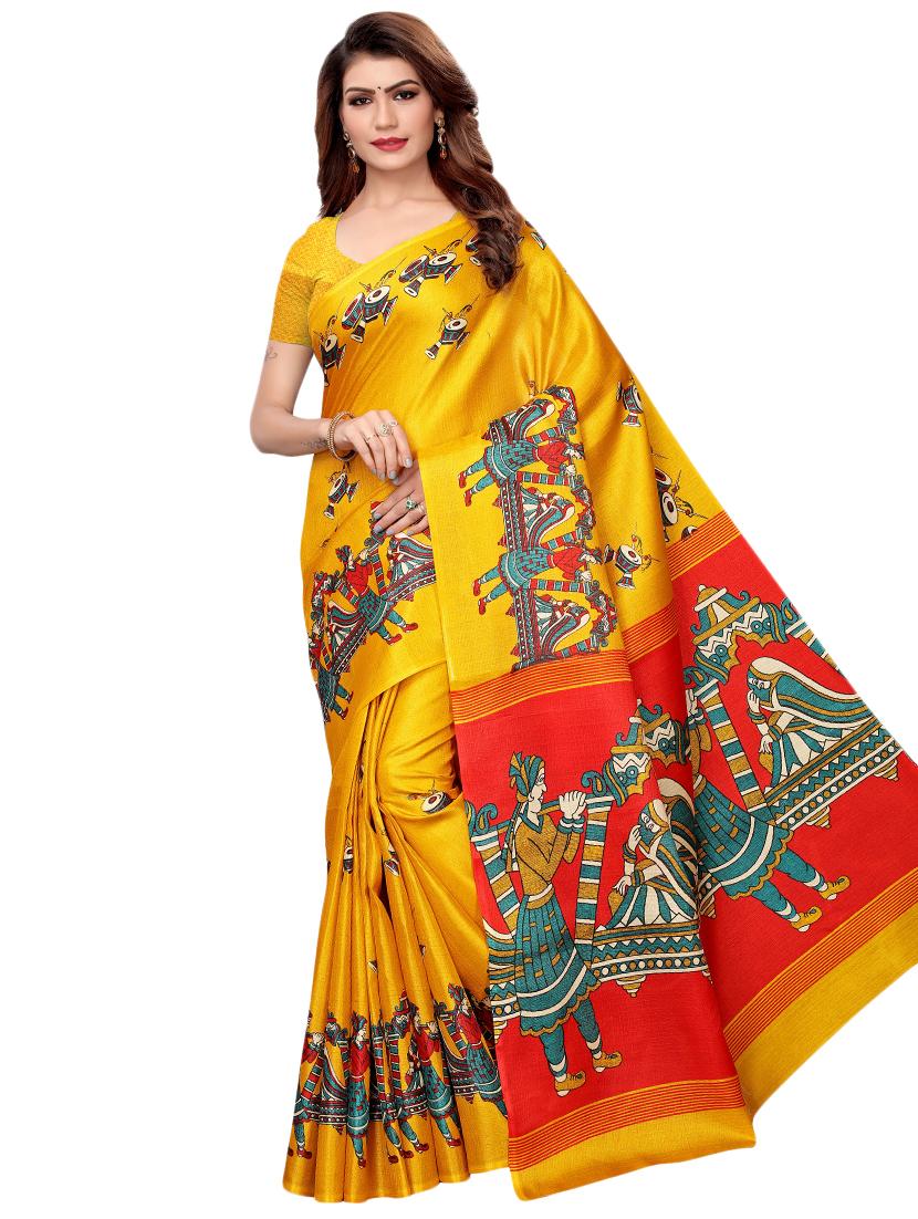 conversational printed saree with blouse - 16460220 - Zoom Image - 1