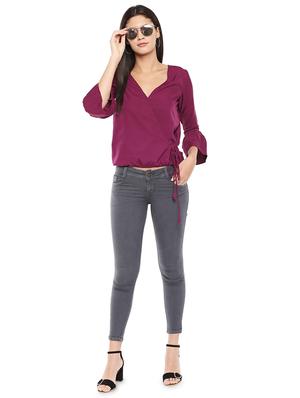 faux overlap blouson top - 16460450 - Standard Image - 4