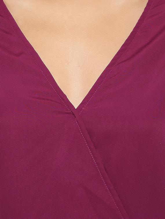 faux overlap blouson top - 16460450 - Zoom Image - 5