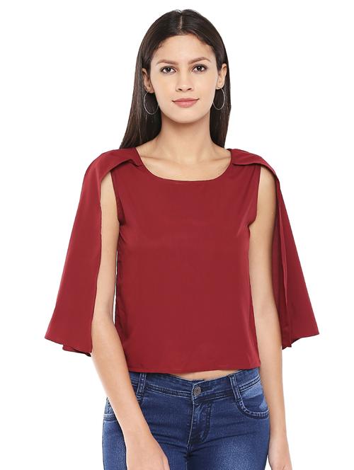 cape sleeved solid top - 16460504 - Standard Image - 1