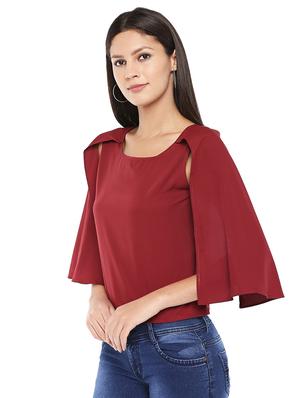cape sleeved solid top - 16460504 - Standard Image - 2