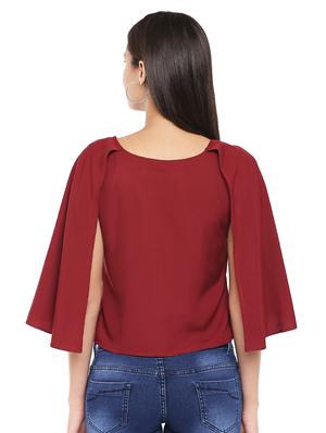 cape sleeved solid top - 16460504 - Standard Image - 3