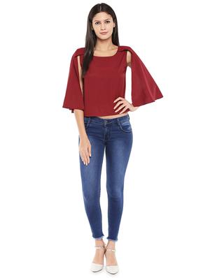cape sleeved solid top - 16460504 - Standard Image - 4