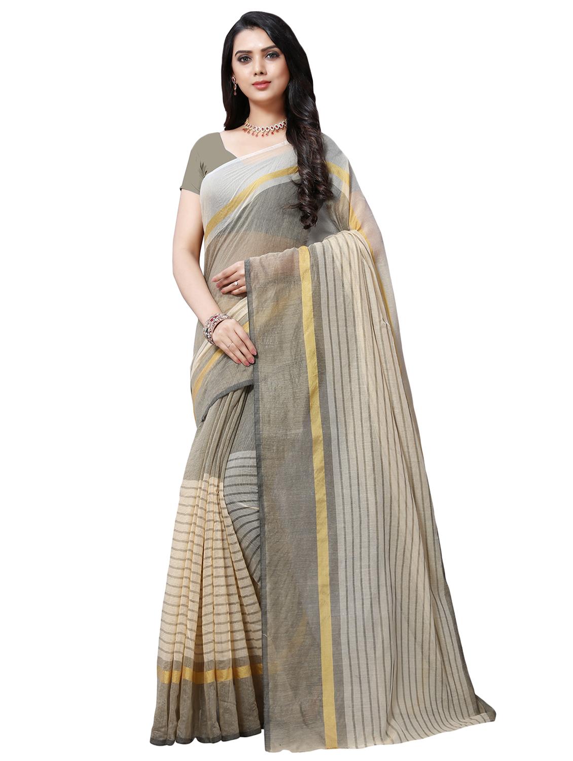 stripes printed saree with blouse - 16460999 - Zoom Image - 1