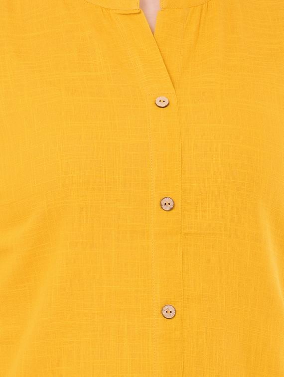 mandarin neck solid shirt - 16461653 - Zoom Image - 5