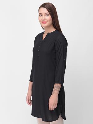 solid straight kurti - 16461670 - Standard Image - 2
