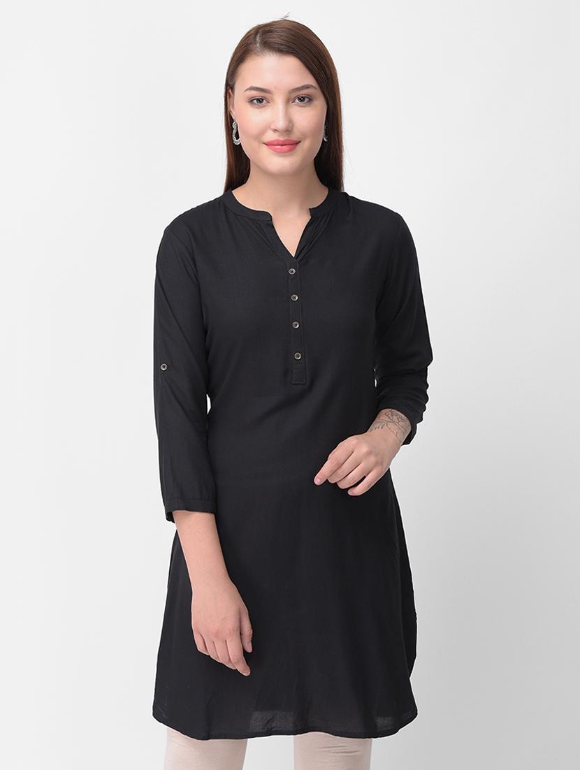 solid straight kurti - 16461670 - Zoom Image - 1