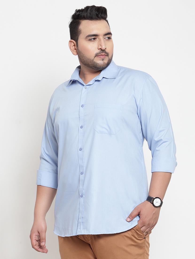 blue solid casual shirt - 16462096 - Zoom Image - 2