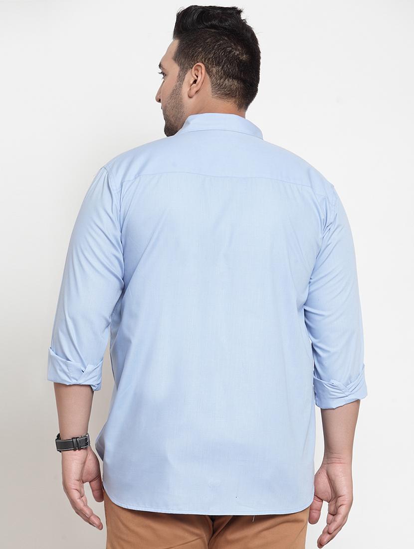 blue solid casual shirt - 16462096 - Zoom Image - 3