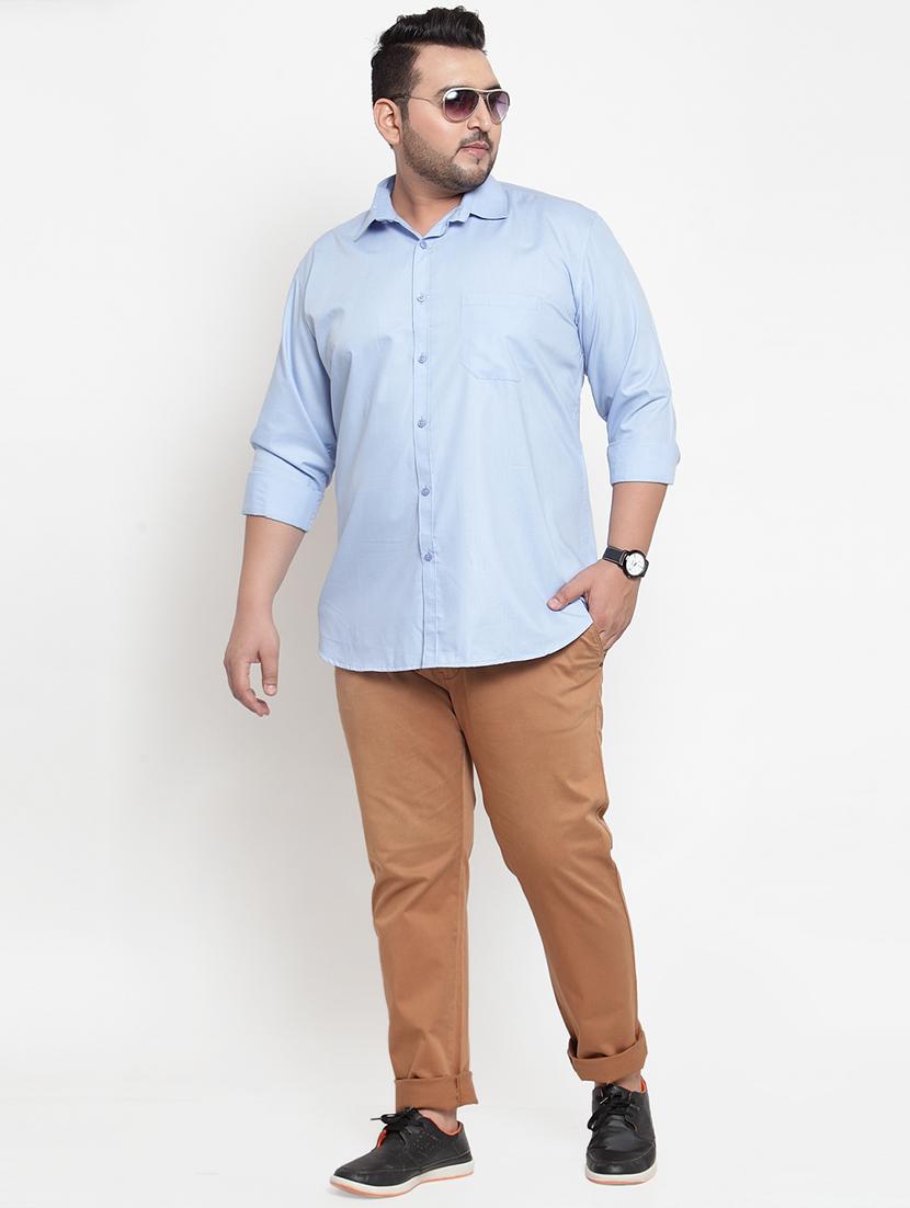 blue solid casual shirt - 16462096 - Zoom Image - 4