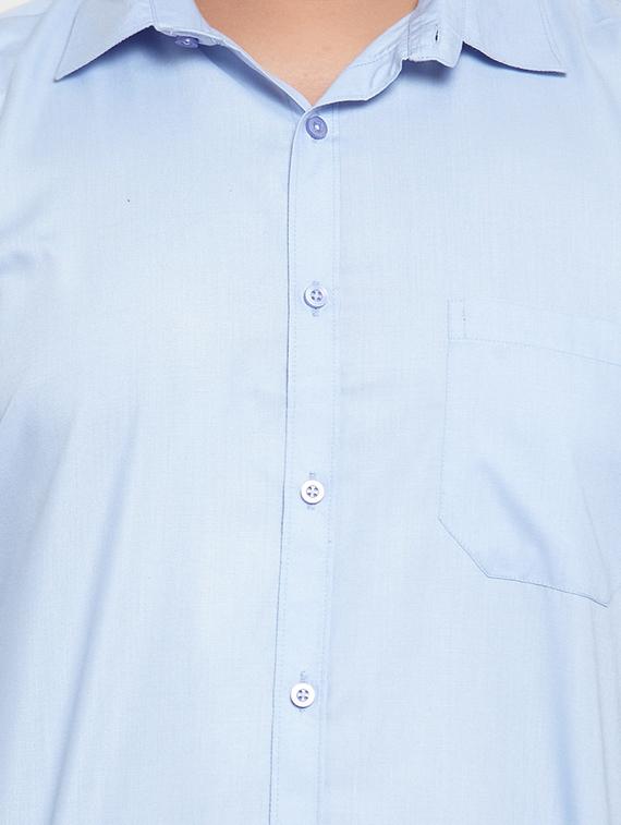 blue solid casual shirt - 16462096 - Zoom Image - 5
