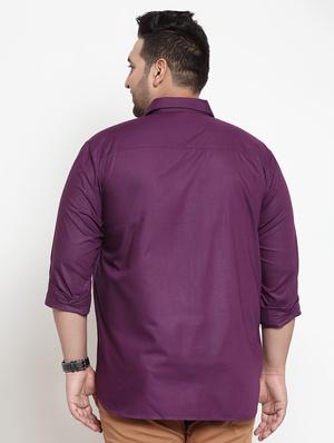 purple solid casual shirt - 16462103 - Standard Image - 3