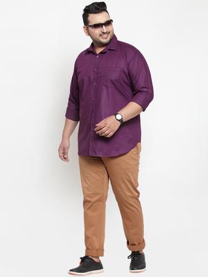 purple solid casual shirt - 16462103 - Standard Image - 4