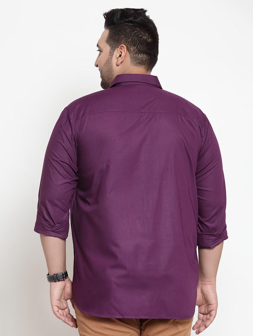 purple solid casual shirt - 16462103 - Zoom Image - 3