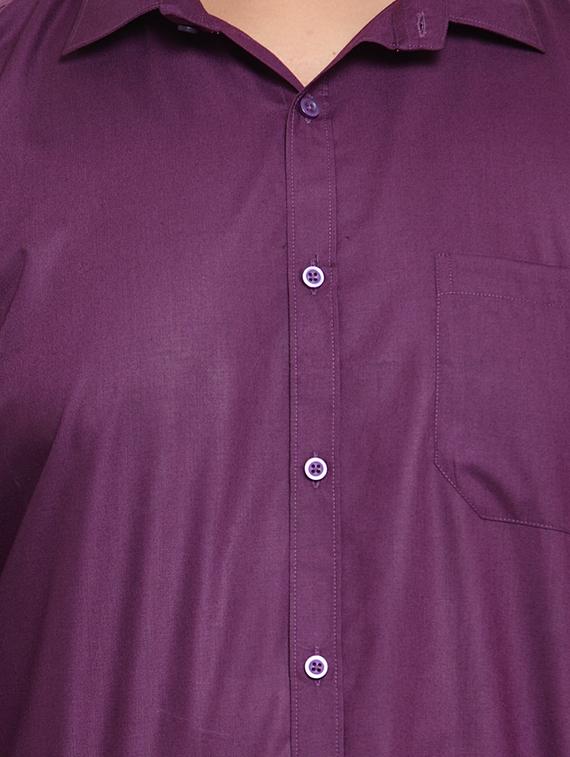 purple solid casual shirt - 16462103 - Zoom Image - 5