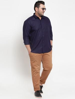navy blue solid casual shirt - 16462108 - Standard Image - 4