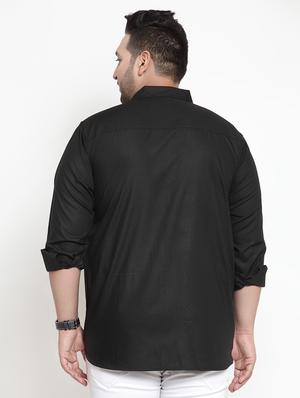 black solid casual shirt - 16462116 - Standard Image - 3