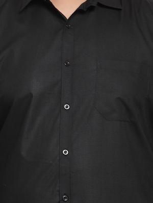 black solid casual shirt - 16462116 - Standard Image - 5