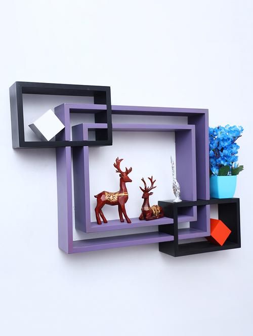 mdf decorative intersecting storage wall mount shelf rack - 16462168 - Standard Image - 1