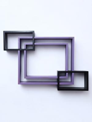 mdf decorative intersecting storage wall mount shelf rack - 16462168 - Standard Image - 2