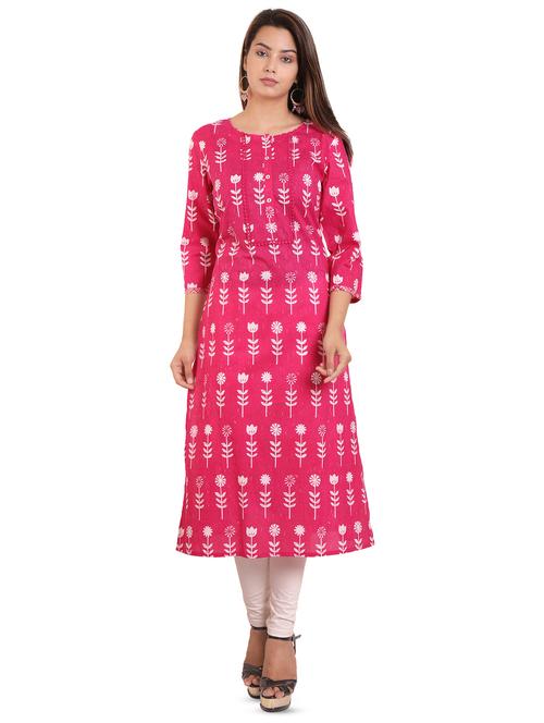 block printed straight kurta - 16462306 - Standard Image - 1