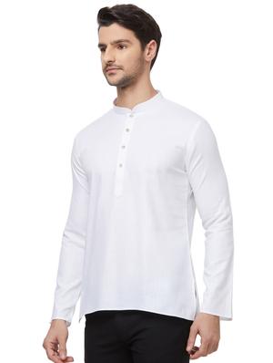 white solid short kurta - 16462324 - Standard Image - 2