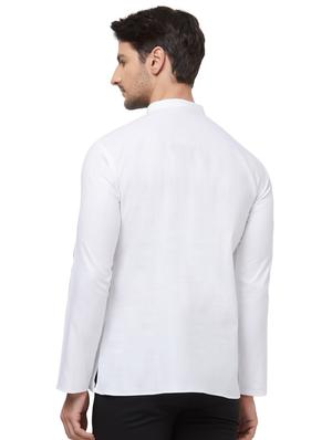 white solid short kurta - 16462324 - Standard Image - 3