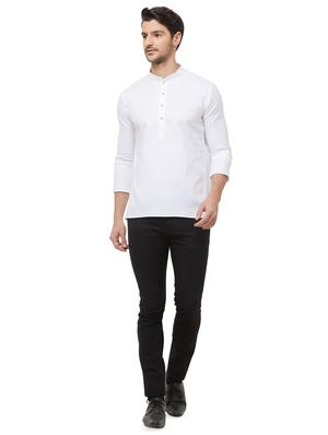 white solid short kurta - 16462324 - Standard Image - 4