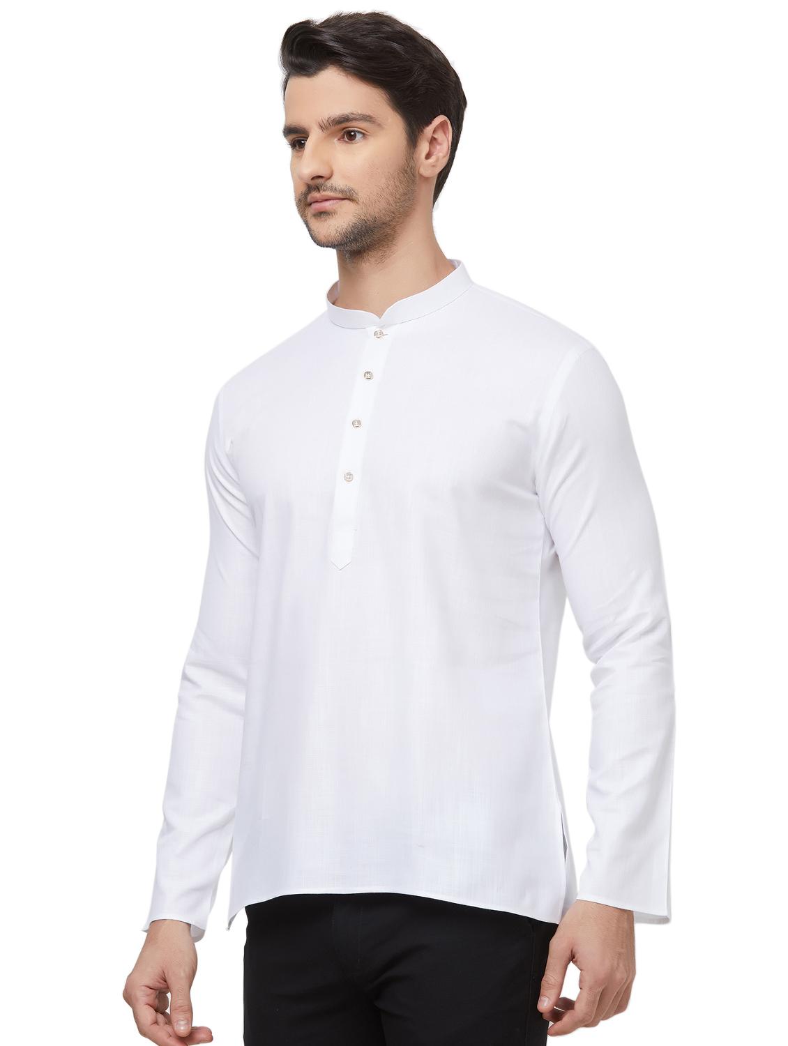 white solid short kurta - 16462324 - Zoom Image - 2