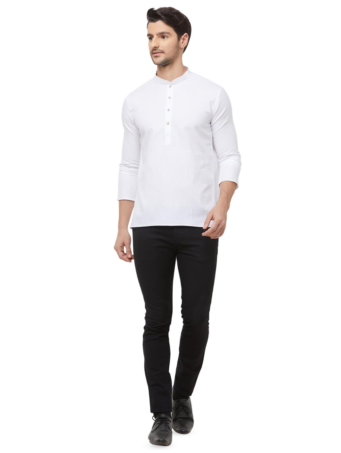white solid short kurta - 16462324 - Zoom Image - 4