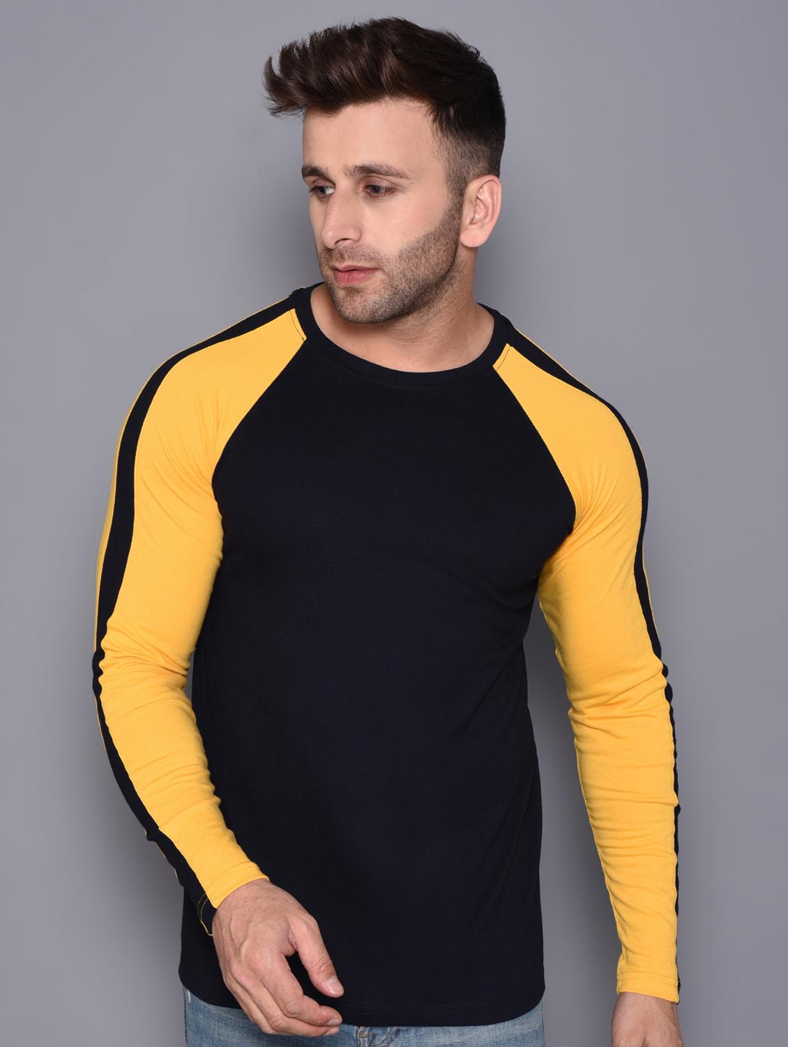 black color block raglan t-shirt - 16462792 - Zoom Image - 1