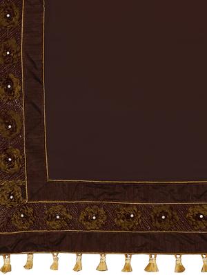 embroidered solid saree with blouse - 16463749 - Standard Image - 4