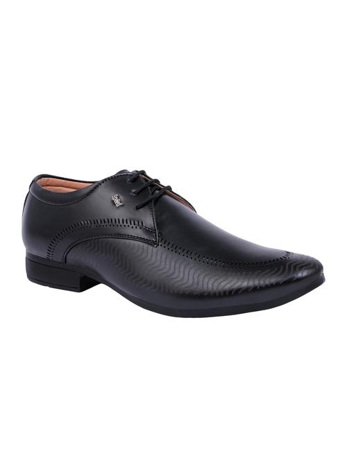 shoemate black leatherette lace-up derbys - 16465350 - Standard Image - 1