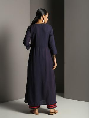 embroidered angrakha kurta - 16465399 - Standard Image - 3