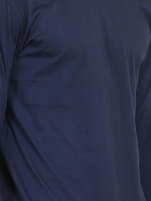 navy blue solid t-shirt - 16465427 - Standard Image - 5
