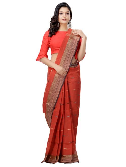 solid bordered tant saree - 16465892 - Standard Image - 1