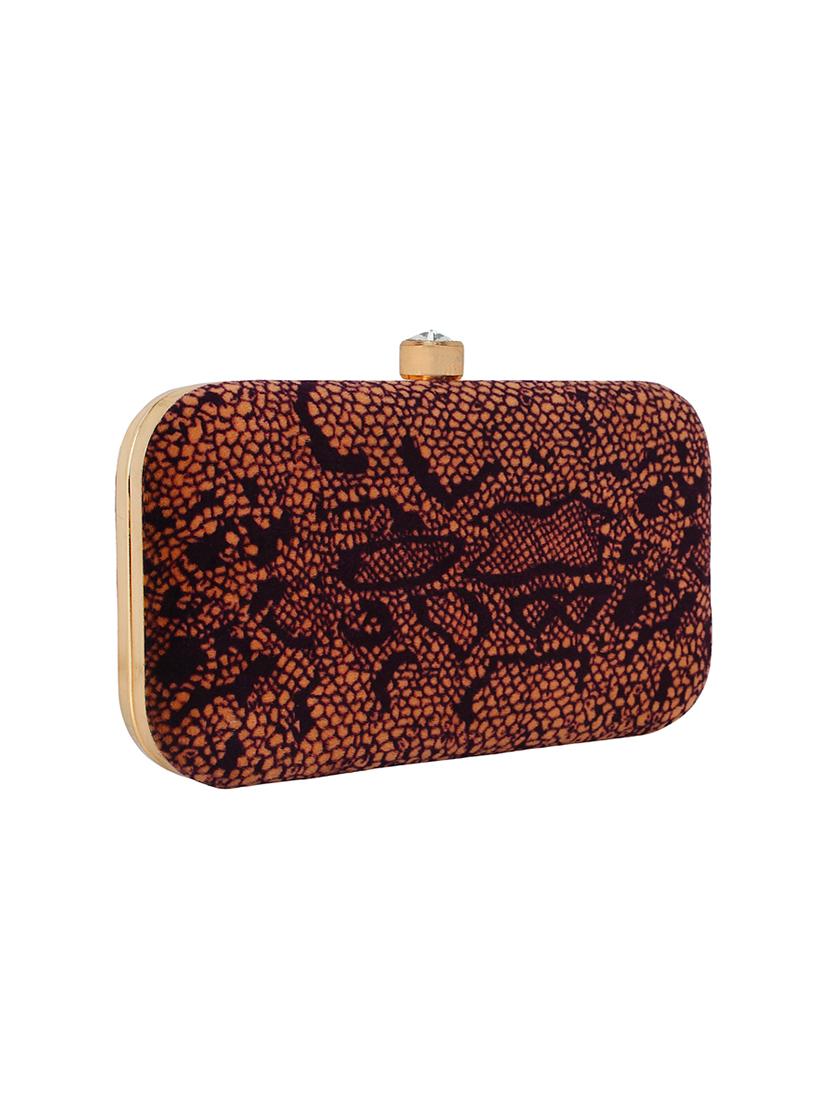 brown velvet box clutch - 16466008 - Zoom Image - 4