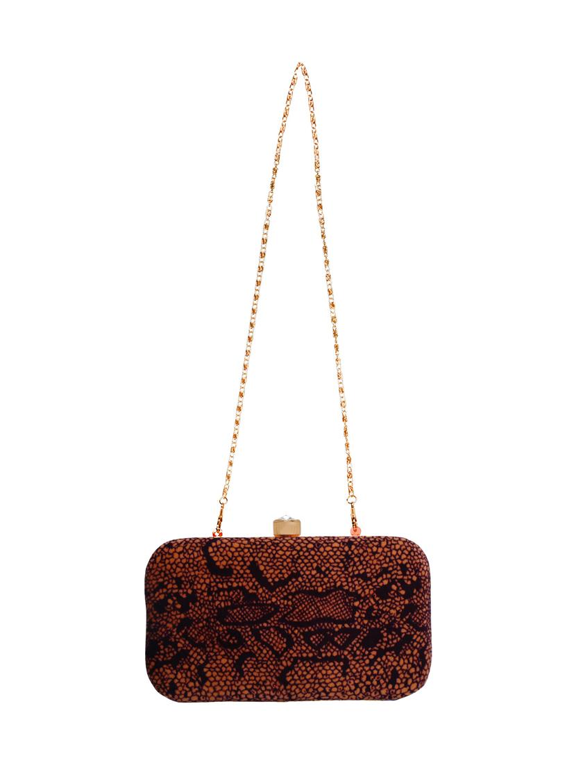 brown velvet box clutch - 16466008 - Zoom Image - 5