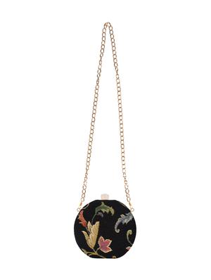 black cotton polyester blend box clutch - 16466021 - Standard Image - 5