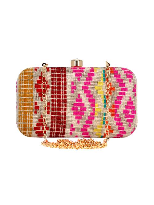beige cotton box clutch - 16466027 - Very Small Image - 1