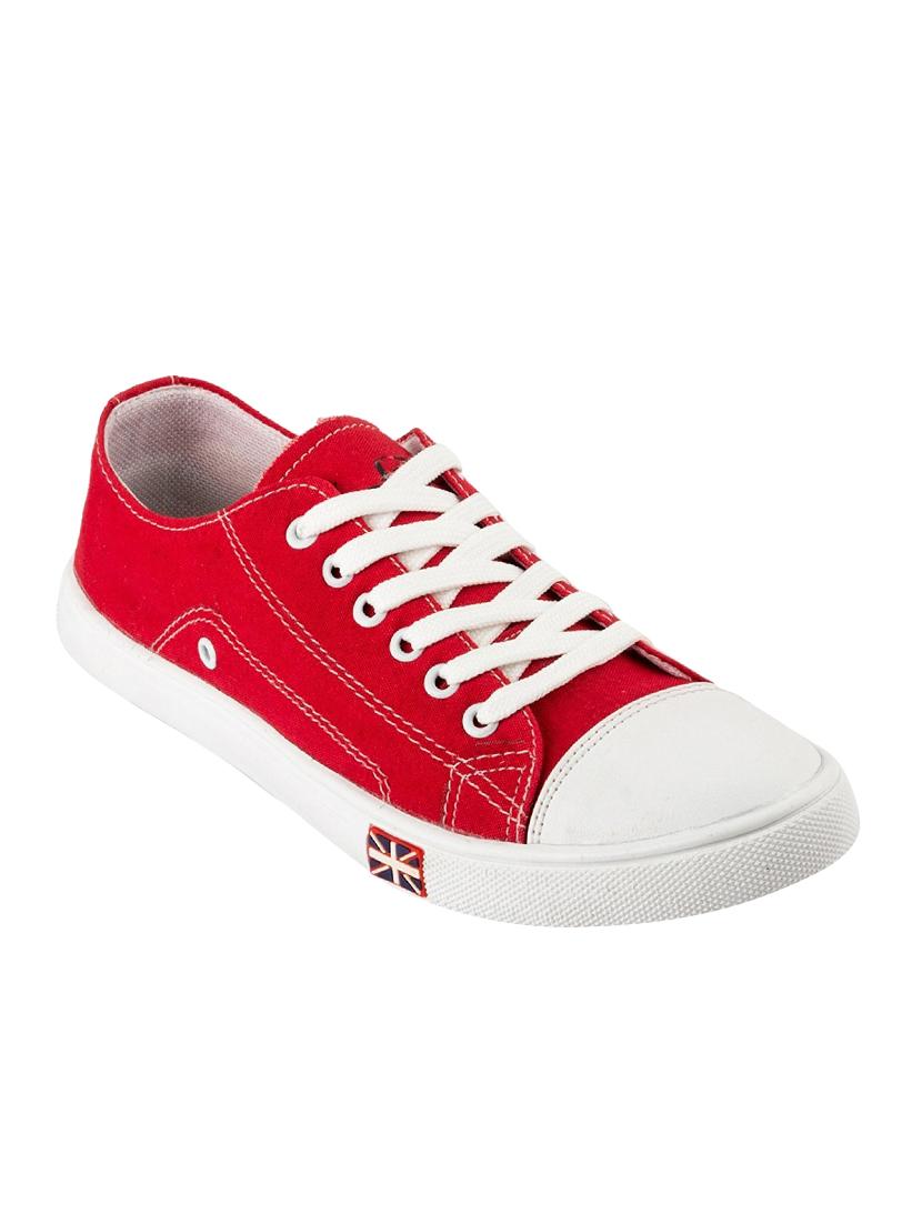 GOLD red canvas lace up sneakers - 16466115 - Zoom Image - 1