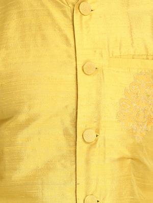 yellow embroidered long kurta - 16466179 - Standard Image - 4