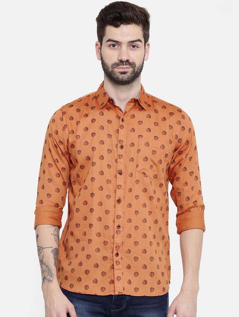orange printed casual shirt - 16466203 - Zoom Image - 1
